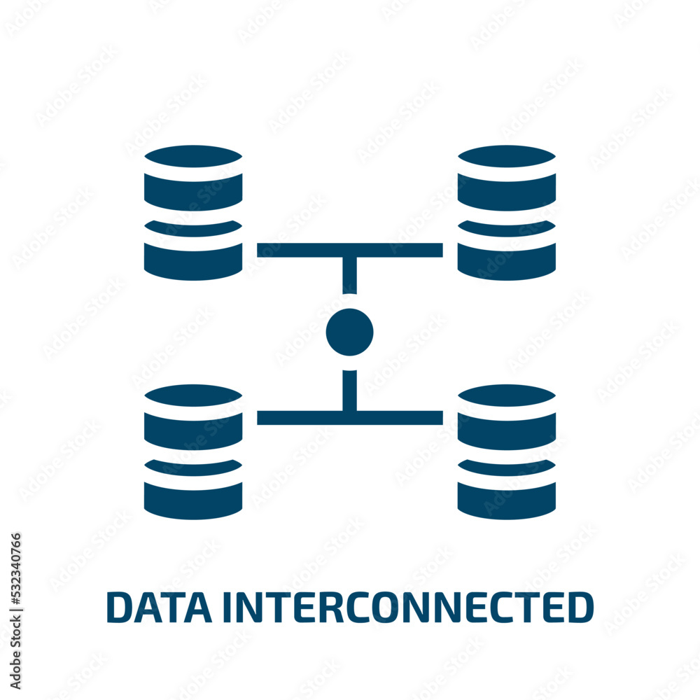 Poster data interconnected icon from user interface collection. filled data interconnected, communication, 