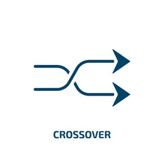 crossover icon from user interface collection. Filled crossover, sport, vehicle glyph icons isolated on white background. Black vector crossover sign, symbol for web design and mobile apps