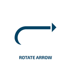 rotate arrow icon from user interface collection. Filled rotate arrow, arrow, circle glyph icons isolated on white background. Black vector rotate arrow sign, symbol for web design and mobile apps