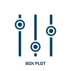 box plot icon from user interface collection. Filled box plot, box, plot glyph icons isolated on white background. Black vector box plot sign, symbol for web design and mobile apps