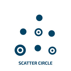scatter circle icon from user interface collection. Filled scatter circle, arrow, circle glyph icons isolated on white background. Black vector scatter circle sign, symbol for web design and mobile