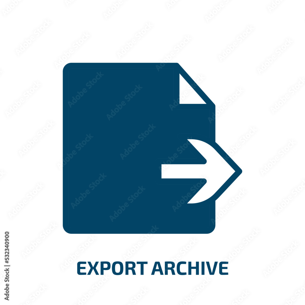 Poster export archive icon from user interface collection. filled export archive, arrow, export glyph icons