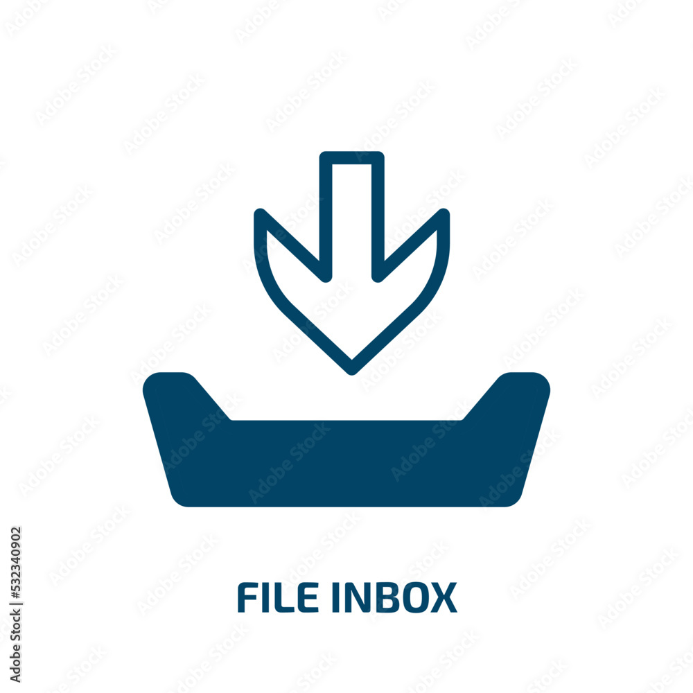 Poster file inbox icon from user interface collection. filled file inbox, inbox, download glyph icons isola
