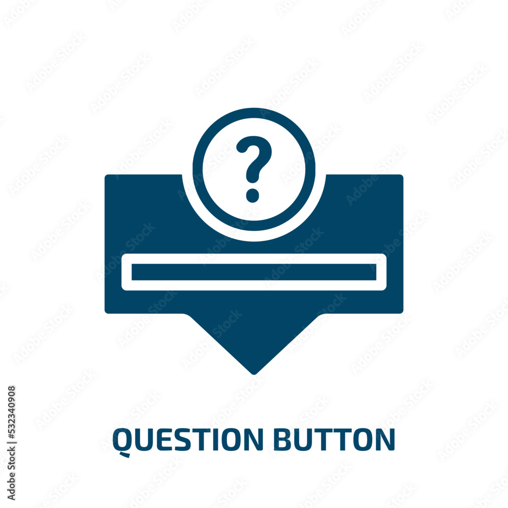 Poster question button icon from user interface collection. filled question button, button, question glyph 