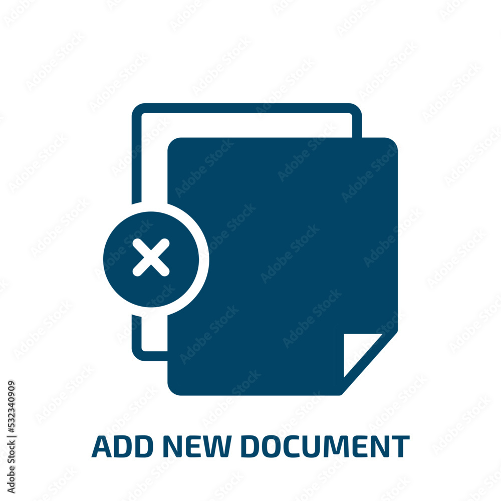 Poster add new document icon from user interface collection. filled add new document, document, file glyph 