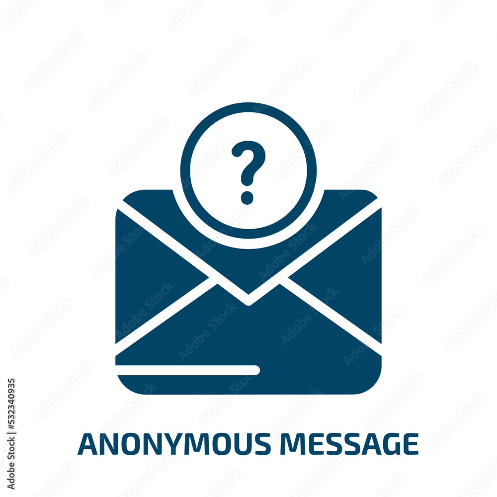 Poster anonymous message icon from user interface collection. filled anonymous message, message, anonymous 