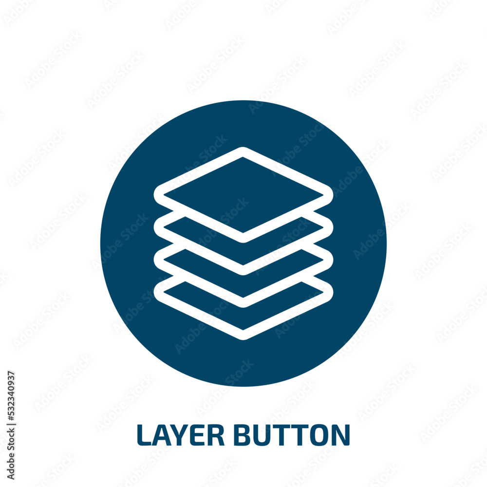 Poster layer button icon from user interface collection. filled layer button, button, website glyph icons i