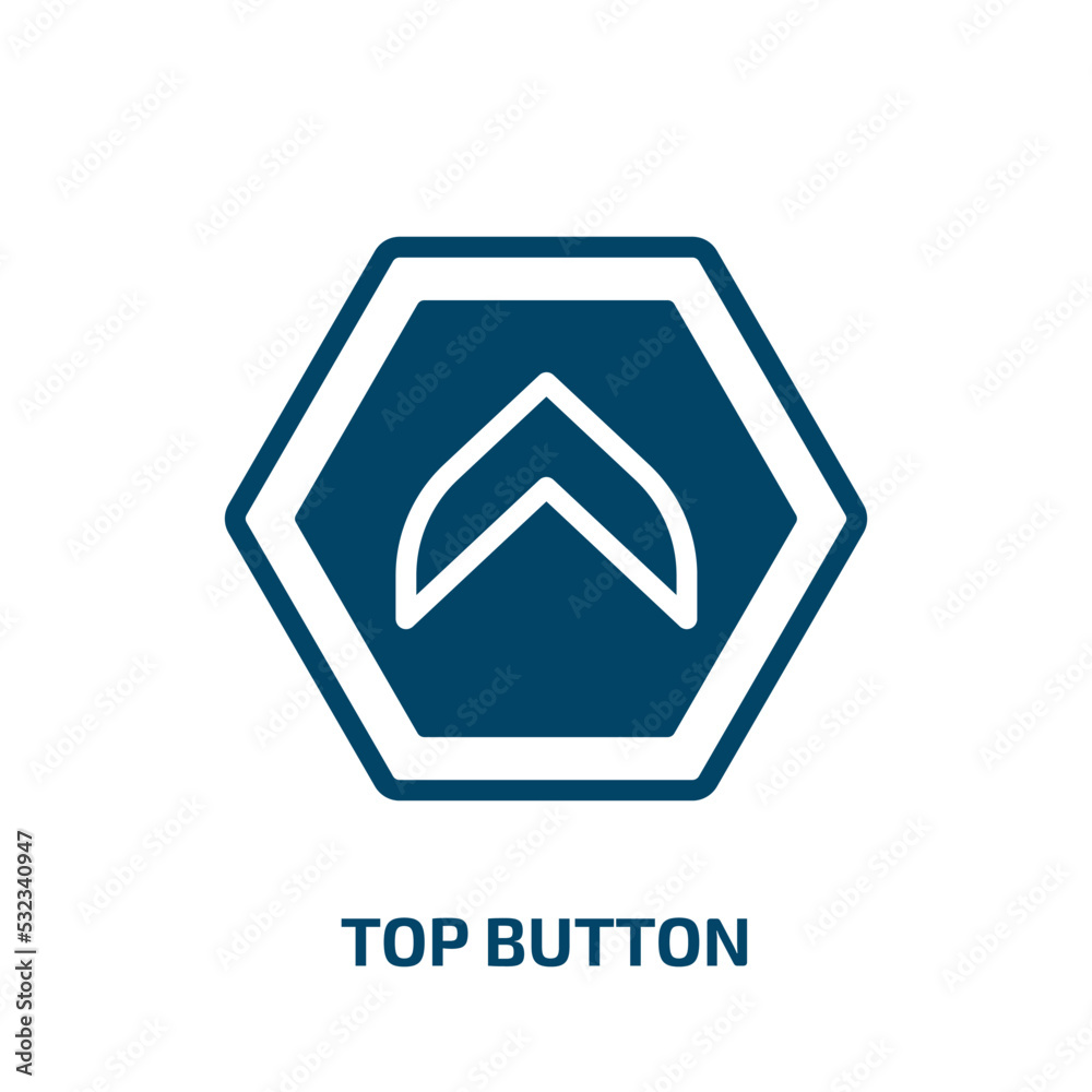 Poster top button icon from user interface collection. filled top button, top, button glyph icons isolated 