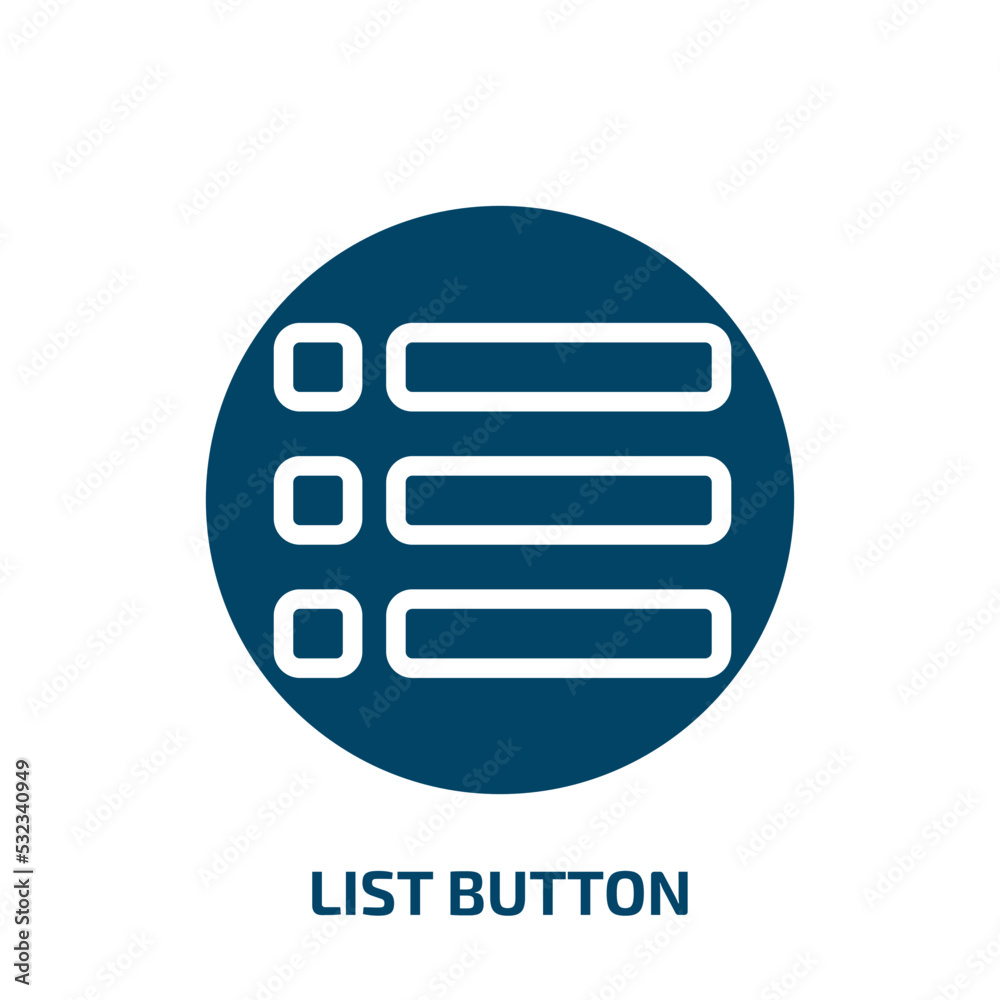 Poster list button icon from user interface collection. filled list button, button, list glyph icons isolat