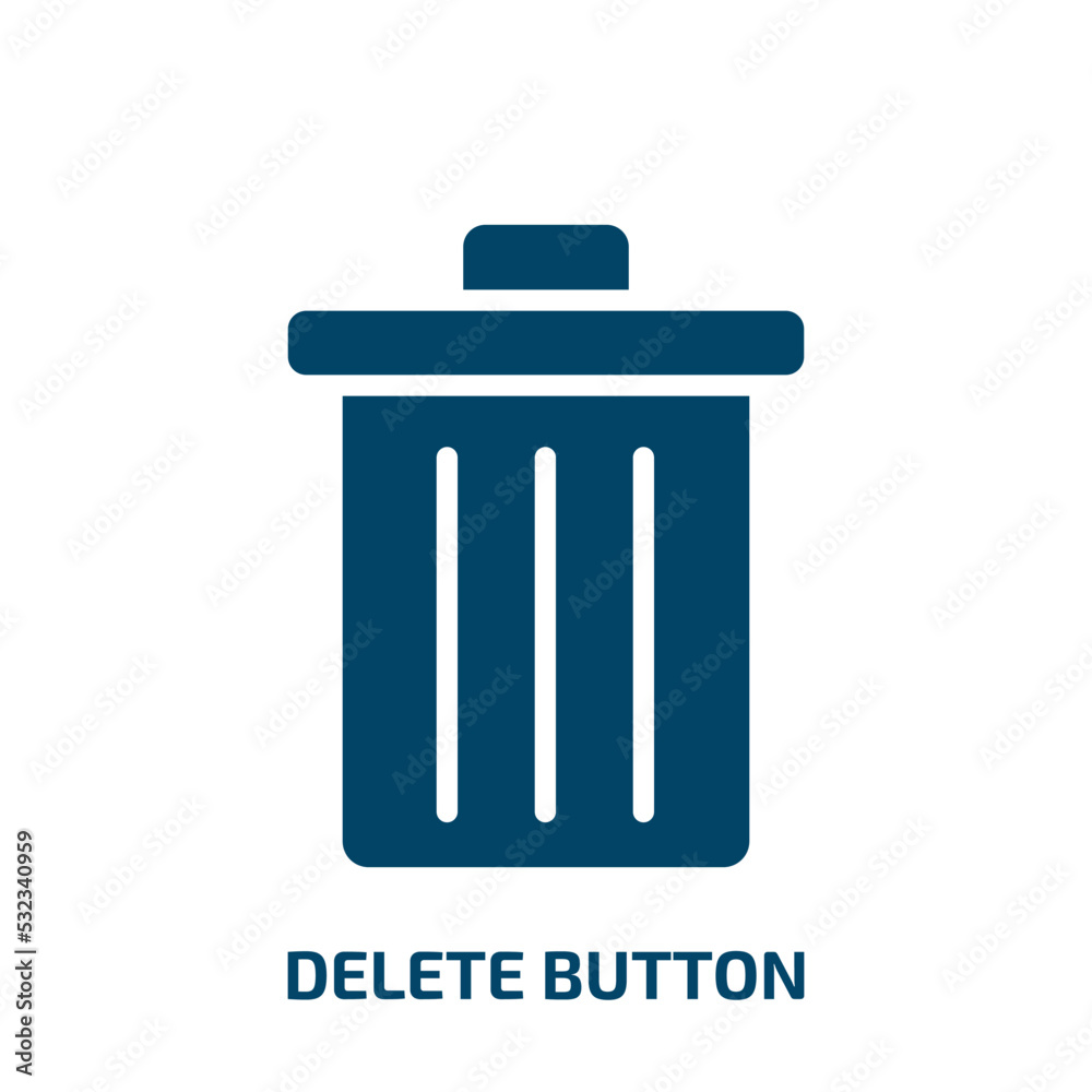 Poster delete button icon from user interface collection. filled delete button, delete, button glyph icons 