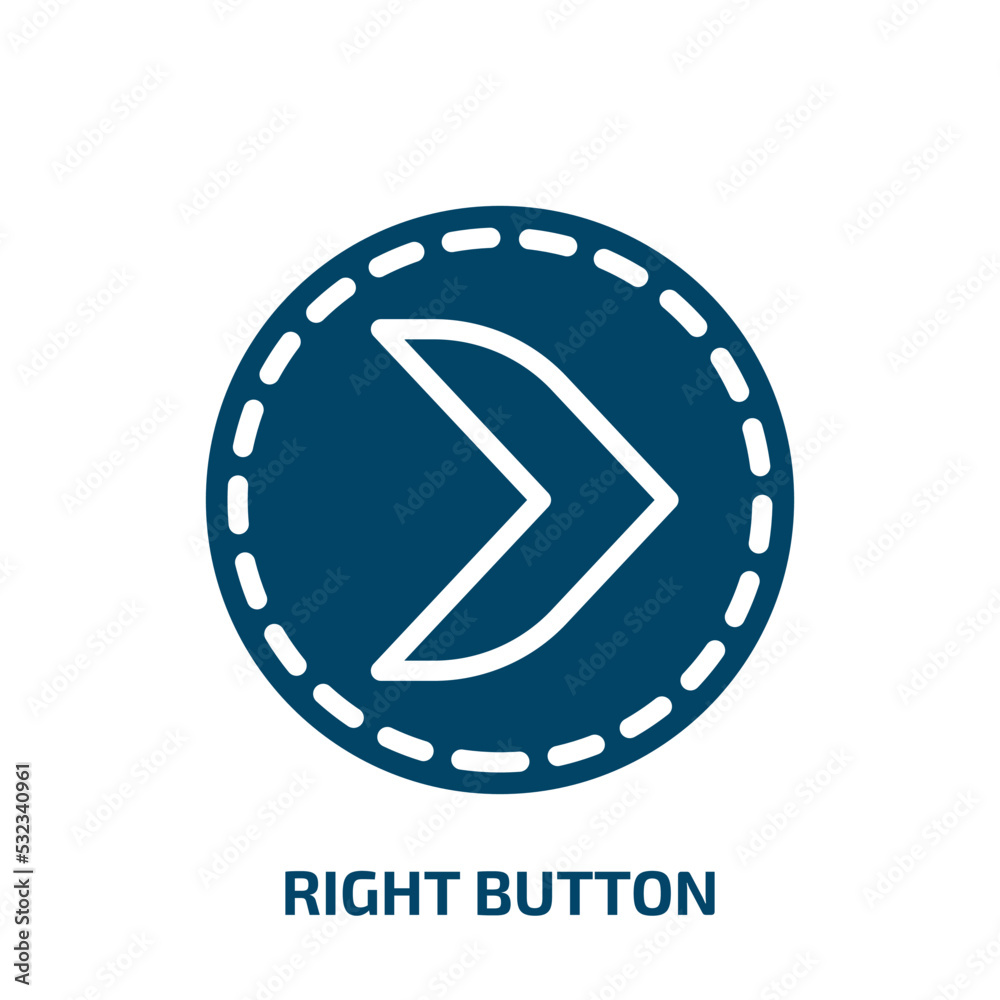 Poster right button icon from user interface collection. filled right button, button, right glyph icons iso