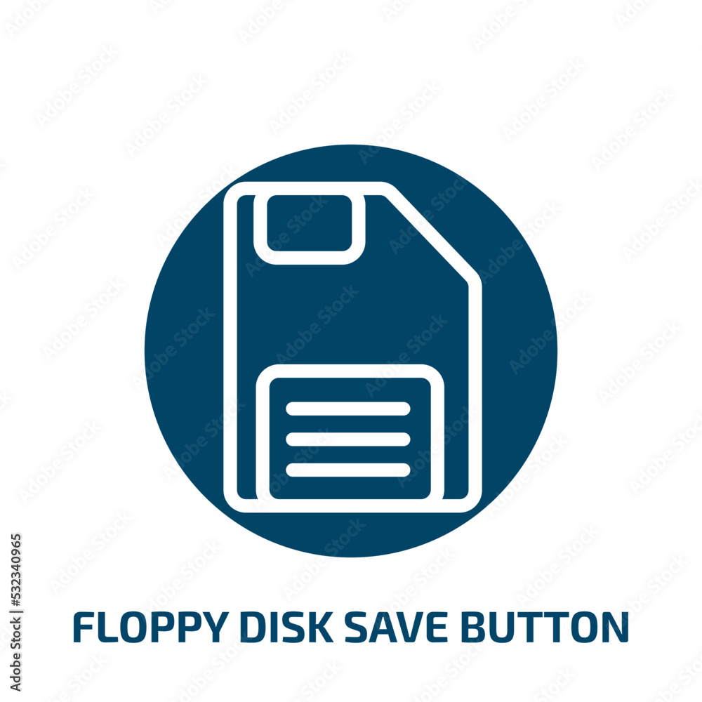 Poster floppy disk save button icon from user interface collection. filled floppy disk save button, record,