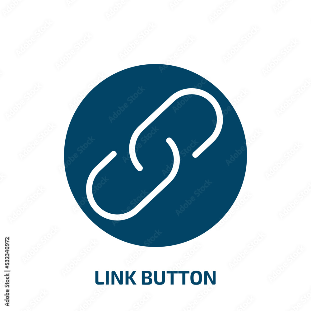 Poster link button icon from user interface collection. filled link button, link, button glyph icons isolat