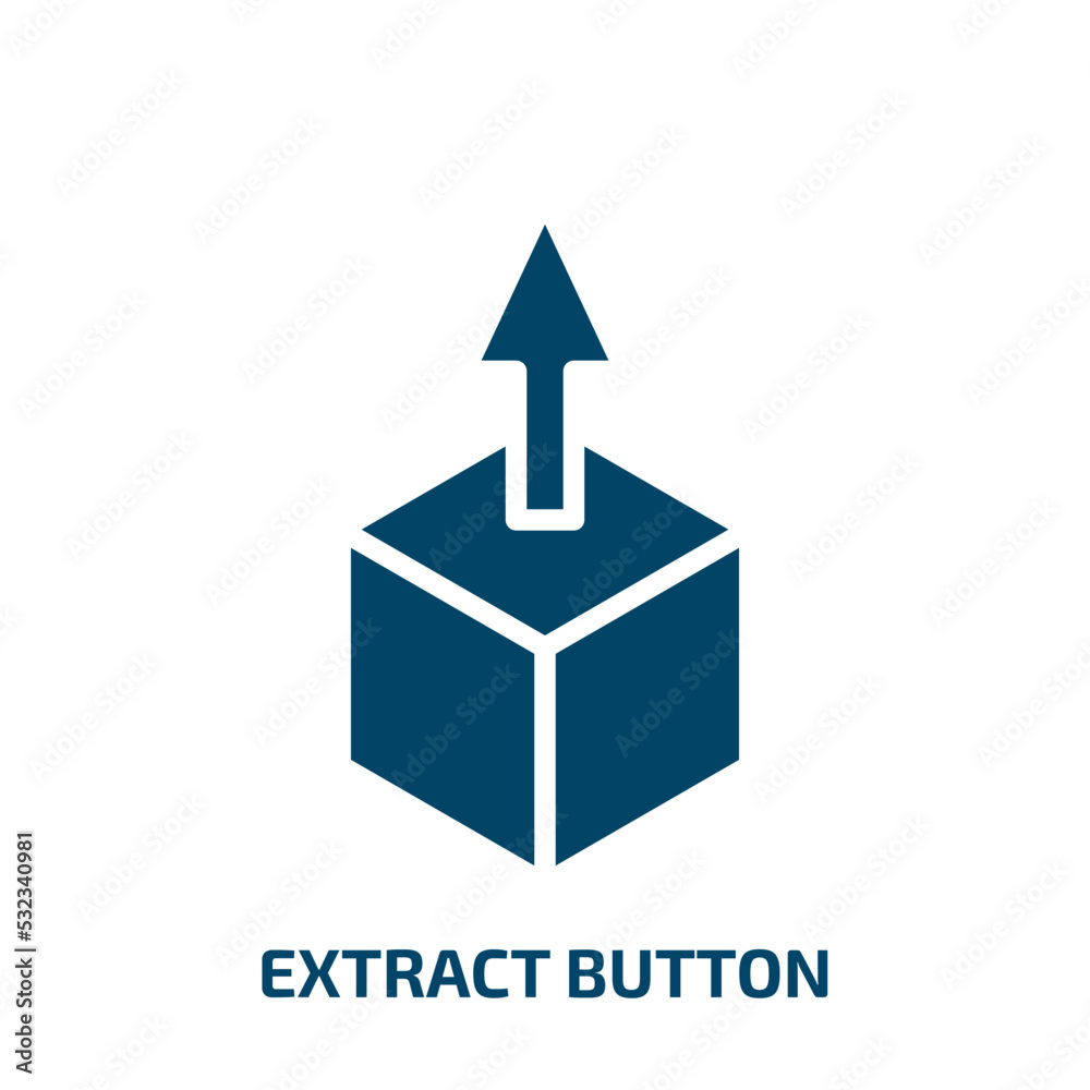Poster extract button icon from user interface collection. filled extract button, button, extraction glyph 