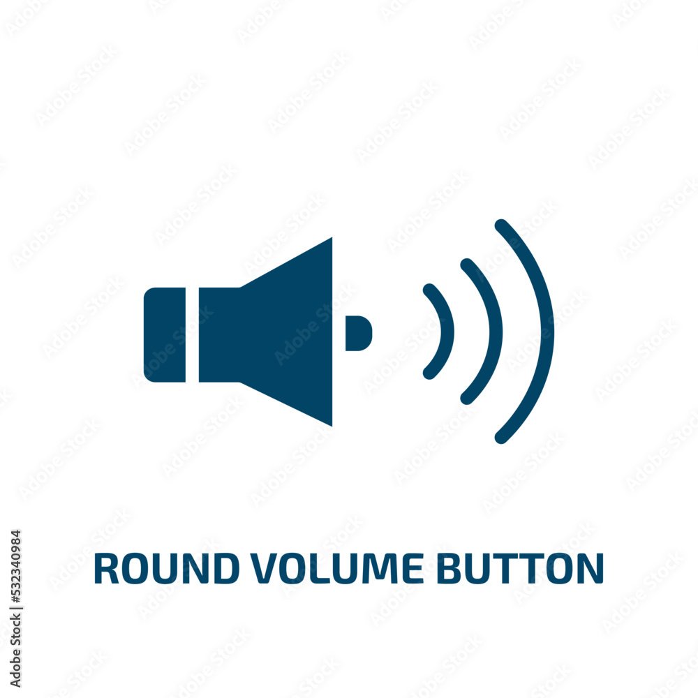 Poster round volume button icon from user interface collection. filled round volume button, round, volume g