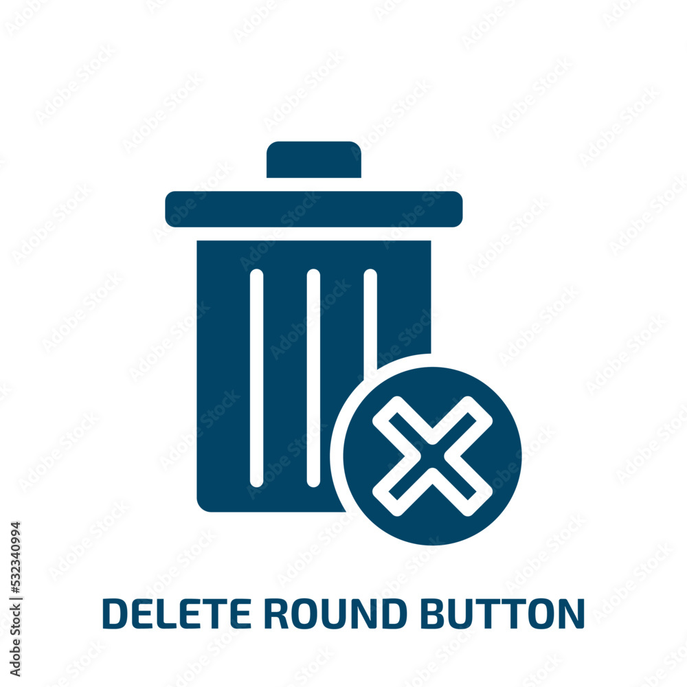 Poster delete round button icon from user interface collection. filled delete round button, delete, button 