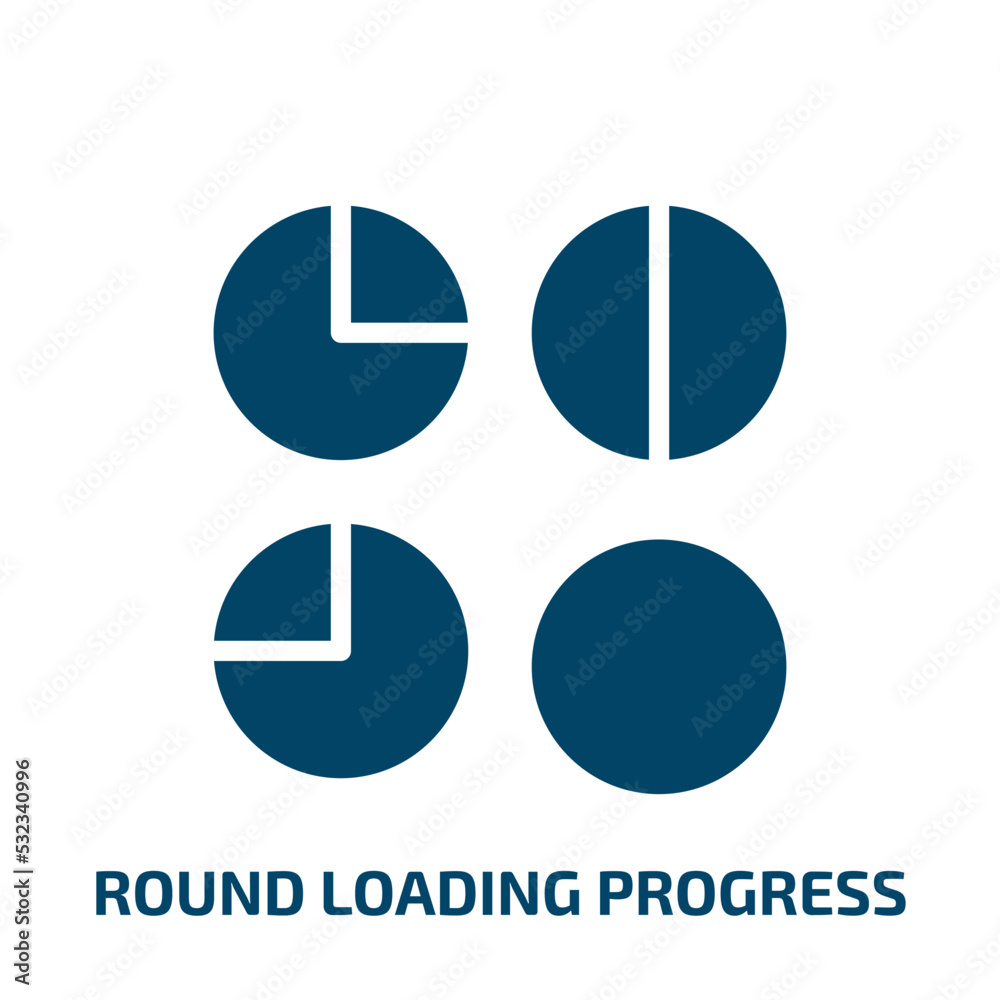 Poster round loading progress icon from user interface collection. filled round loading progress, bar, down