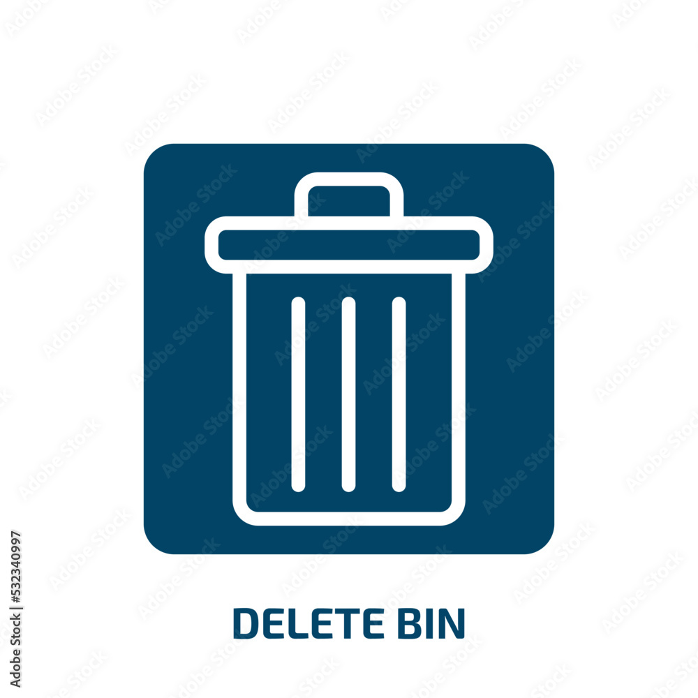 Poster delete bin icon from user interface collection. filled delete bin, bin, delete glyph icons isolated 