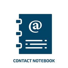 Fototapeta premium contact notebook icon from user interface collection. Filled contact notebook, mail, laptop glyph icons isolated on white background. Black vector contact notebook sign, symbol for web design and