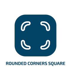 rounded corners square icon from user interface collection. Filled rounded corners square, square, geometric glyph icons isolated on white background. Black vector rounded corners square sign, symbol