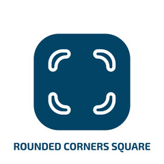 rounded corners square icon from user interface collection. Filled rounded corners square, square, geometric glyph icons isolated on white background. Black vector rounded corners square sign, symbol