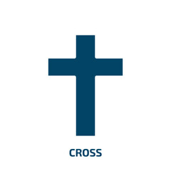 cross outline icon from user interface collection. Filled cross outline, cross, medical glyph icons isolated on white background. Black vector cross outline sign, symbol for web design and mobile apps