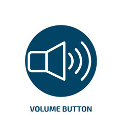 volume button icon from user interface collection. Filled volume button, sound, music glyph icons isolated on white background. Black vector volume button sign, symbol for web design and mobile apps