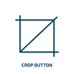 crop button icon from user interface collection. Filled crop button, tool, crop glyph icons isolated on white background. Black vector crop button sign, symbol for web design and mobile apps
