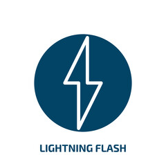 lightning flash icon from user interface collection. Filled lightning flash, simple, thunder glyph icons isolated on white background. Black vector lightning flash sign, symbol for web design and