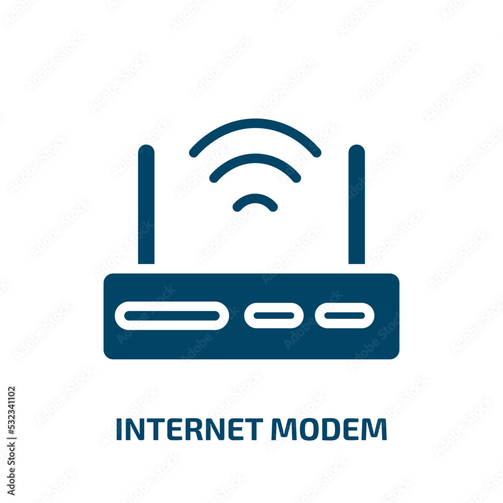 Poster internet modem icon from user interface collection. filled internet modem, router, modem glyph icons