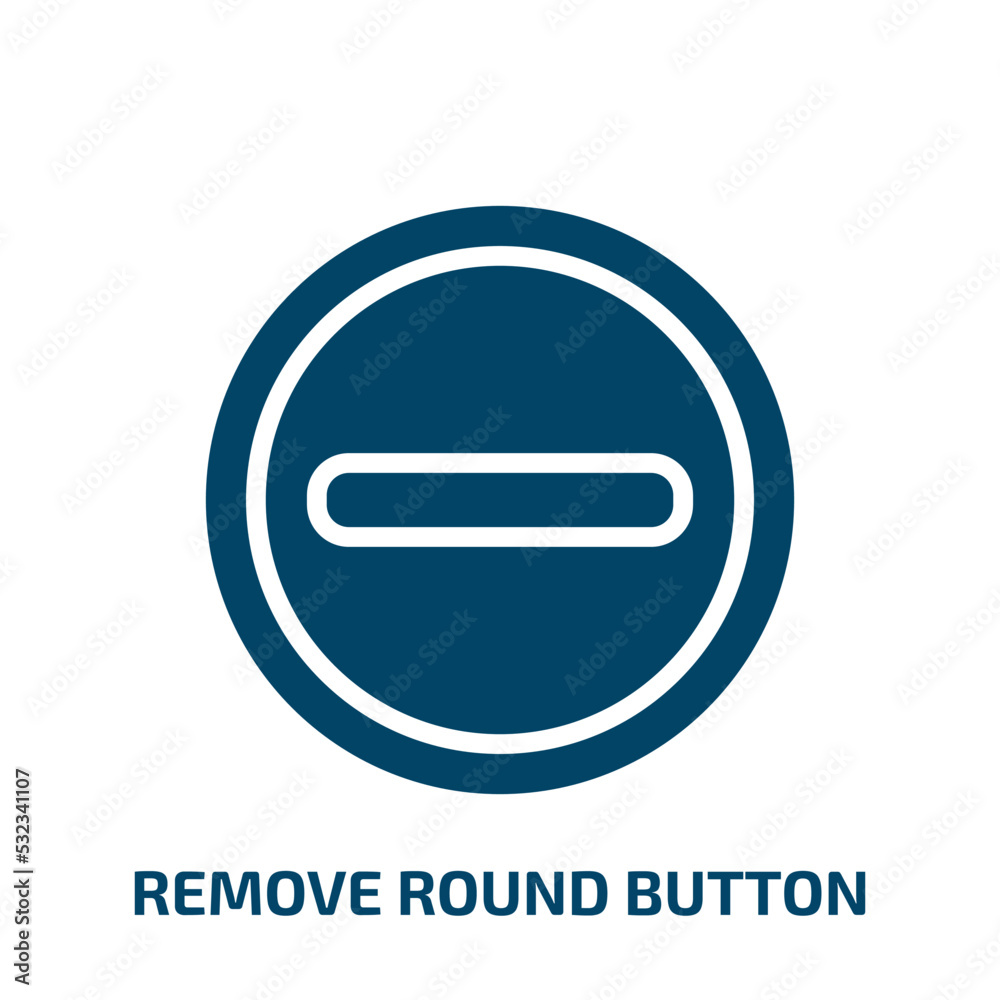 Poster remove round button icon from user interface collection. filled remove round button, remove, button 