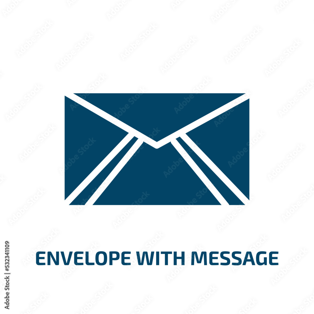 Poster envelope with message icon from user interface collection. filled envelope with message, business, m