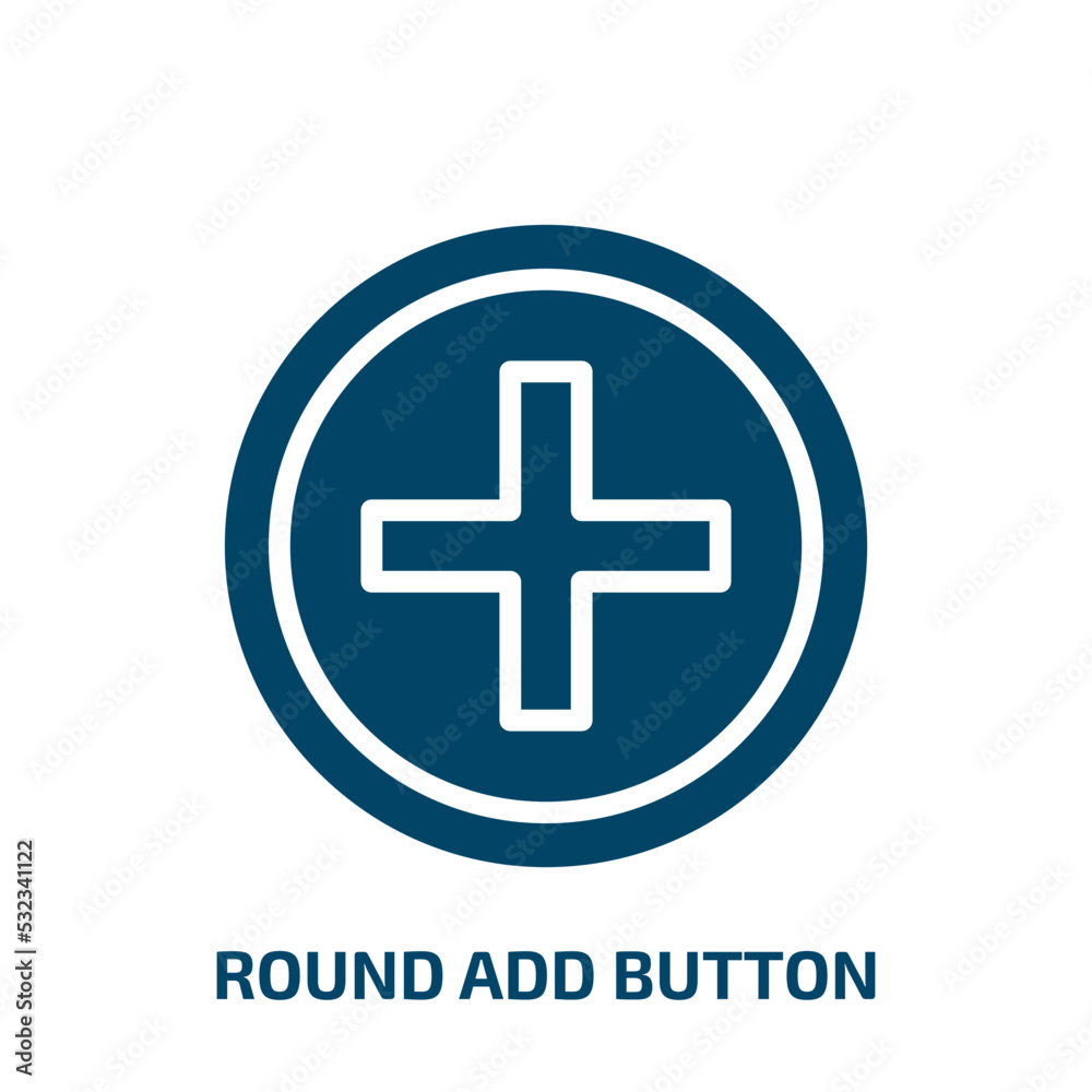 Poster round add button icon from user interface collection. filled round add button, button, add glyph ico