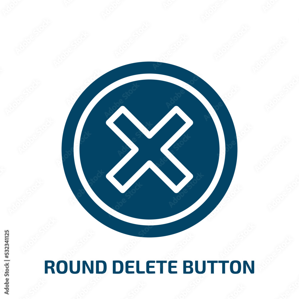 Poster round delete button icon from user interface collection. filled round delete button, delete, button 
