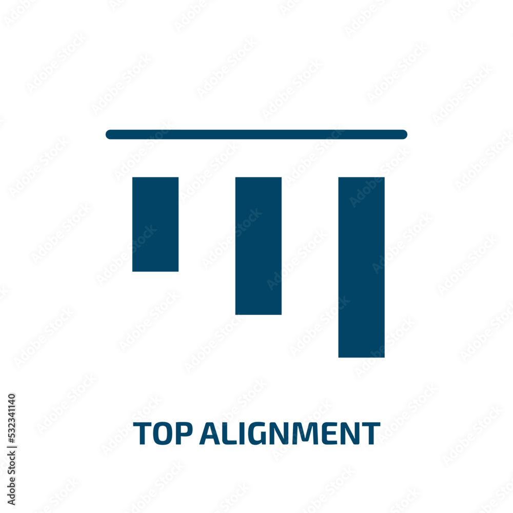 Poster top alignment icon from user interface collection. filled top alignment, alignment, website glyph ic