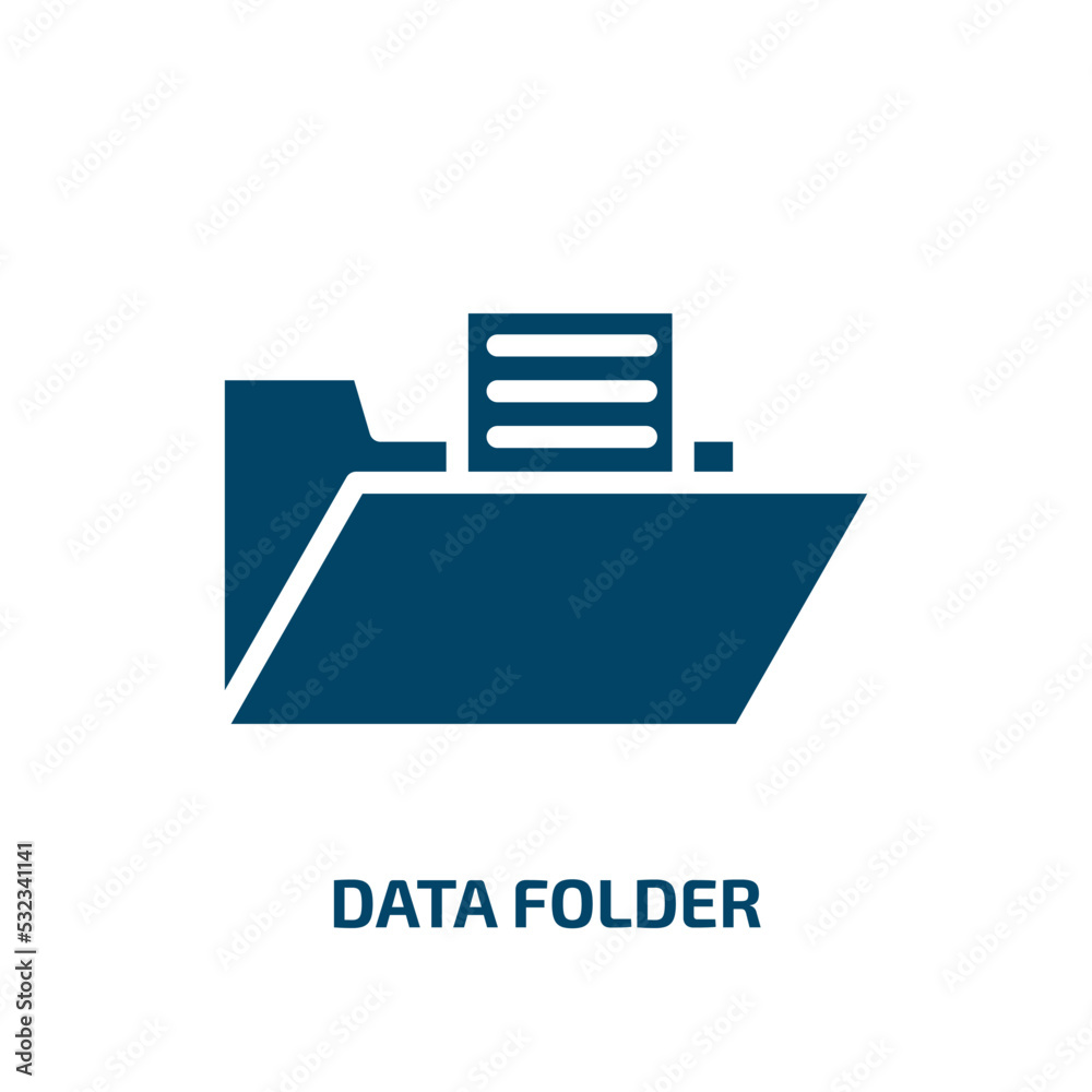 Poster data folder icon from user interface collection. filled data folder, data, folder glyph icons isolat