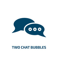 two chat bubbles icon from user interface collection. Filled two chat bubbles, chat, communication glyph icons isolated on white background. Black vector two chat bubbles sign, symbol for web design