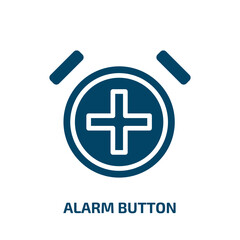 Fototapeta premium alarm button icon from user interface collection. Filled alarm button, button, alarm glyph icons isolated on white background. Black vector alarm button sign, symbol for web design and mobile apps
