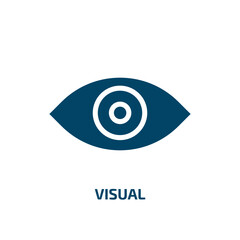 Obraz premium visual icon from user interface collection. Filled visual, screen, presentation glyph icons isolated on white background. Black vector visual sign, symbol for web design and mobile apps