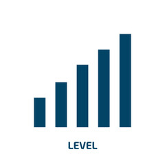 level icon from user interface collection. Filled level, interface, arrow glyph icons isolated on white background. Black vector level sign, symbol for web design and mobile apps