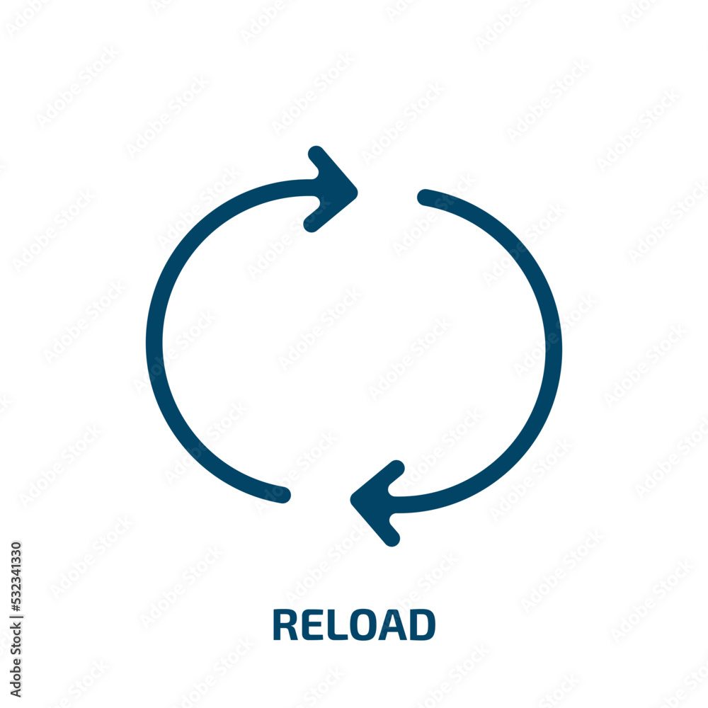 Poster reload icon from user interface collection. filled reload, arrow, refresh glyph icons isolated on wh