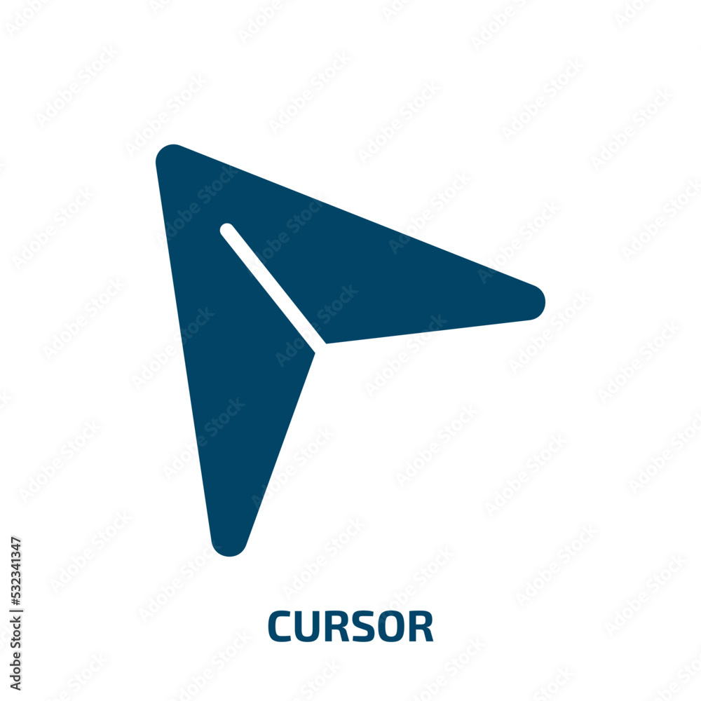 Poster cursor icon from user interface collection. filled cursor, arrow, interface glyph icons isolated on 
