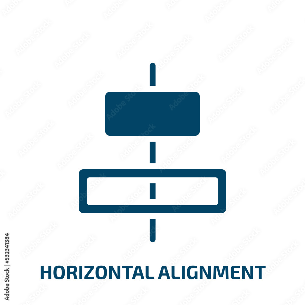 Poster horizontal alignment icon from user interface collection. filled horizontal alignment, horizontal, t