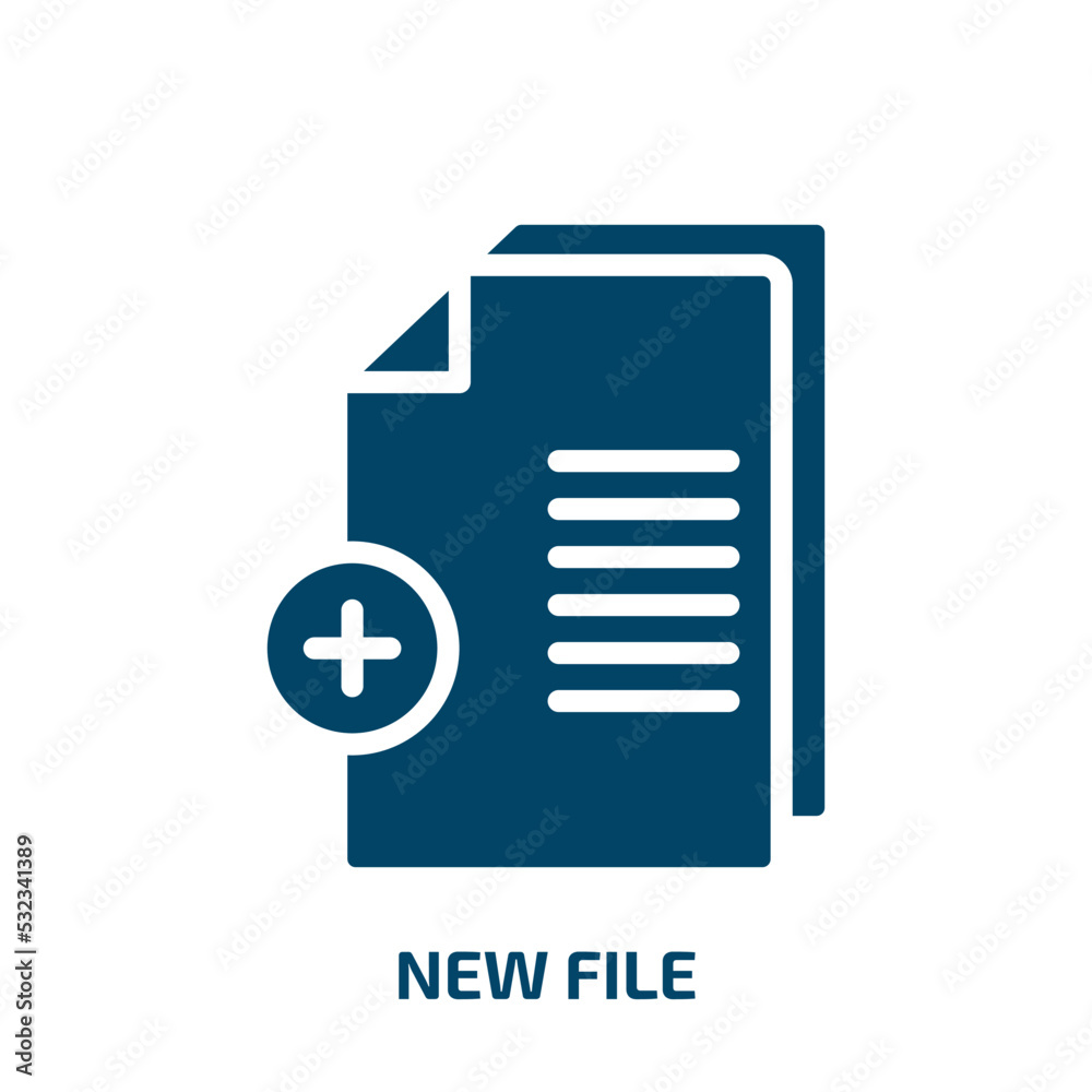Poster new file icon from user interface collection. filled new file, new, document glyph icons isolated on