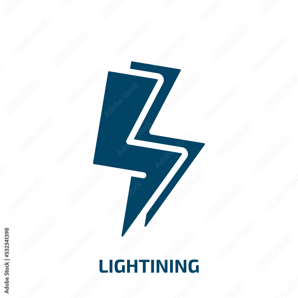 Poster lightining icon from user interface collection. filled lightining, thunderbolt, thunder glyph icons 