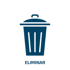 eliminar icon from user interface collection. Filled eliminar, office, collection glyph icons isolated on white background. Black vector eliminar sign, symbol for web design and mobile apps