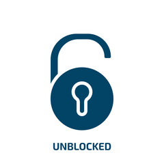 unblocked icon from user interface collection. Filled unblocked, security, access glyph icons isolated on white background. Black vector unblocked sign, symbol for web design and mobile apps