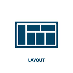 layout icon from user interface collection. Filled layout, template, paper glyph icons isolated on white background. Black vector layout sign, symbol for web design and mobile apps