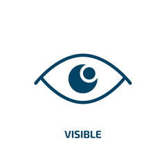 visible icon from user interface collection. Filled visible, visibility, eye glyph icons isolated on white background. Black vector visible sign, symbol for web design and mobile apps