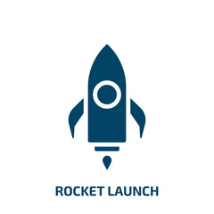 rocket launch icon from user interface collection. Filled rocket launch, rocket, launch glyph icons isolated on white background. Black vector rocket launch sign, symbol for web design and mobile apps